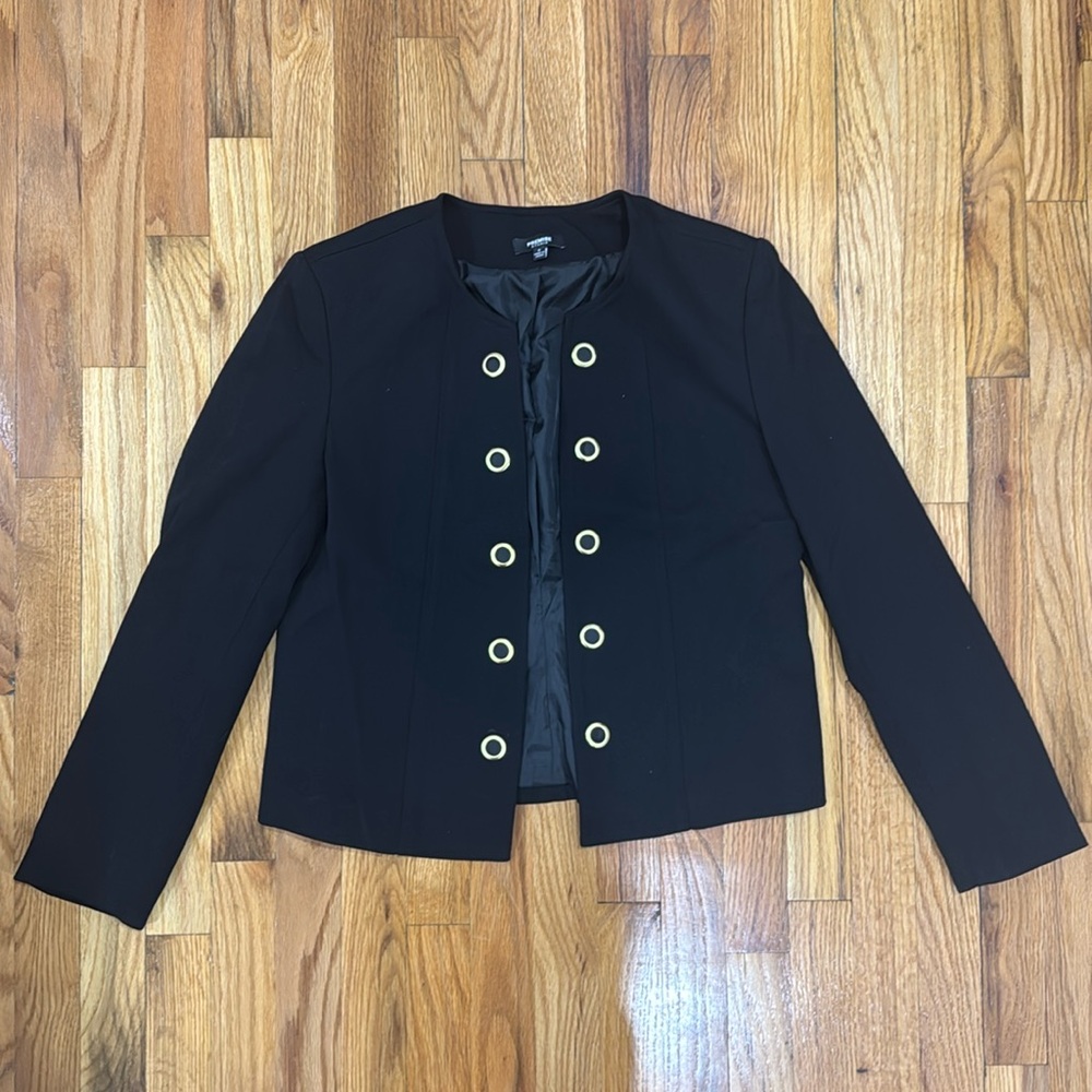 Black Blazer with Gold Detailing